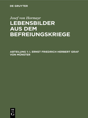 cover image of I. Ernst Friedrich Herbert Graf von Münster